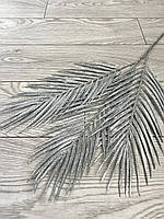 Потрійна пальмова гілка для новорічного декору ( срібло , 80 см ), фото 6