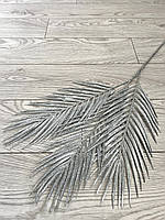 Потрійна пальмова гілка для новорічного декору ( срібло , 80 см ), фото 5