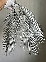 Потрійна пальмова гілка для новорічного декору ( срібло , 80 см ), фото 8