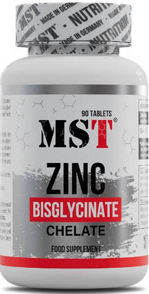 Цинк в хелатній формі MST Zinc Chelate Bisglycinate 25 mg 90 таб, фото 1