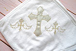 Крижма полотенце для хрещення з атласним хрестиком, фото 2