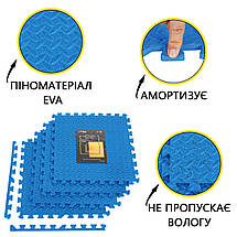 Мат-пазл (ластівчин хвіст) Cornix Mat Puzzle EVA 120 x 120 x 1 см XR-0237 Blue Poland, фото 3