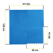 Мат-пазл (ластівчин хвіст) Cornix Mat Puzzle EVA 120 x 120 x 1 см XR-0237 Blue Poland, фото 2