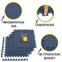 Мат-пазл (ластівчин хвіст) Cornix Mat Puzzle EVA 120 x 120 x 1 см XR-0239 Navy Blue Poland, фото 6