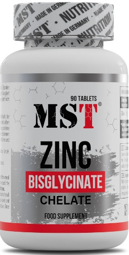 Хелатний цинк MST Zinc Chelate Bisglycinate 25 mg 90 таб