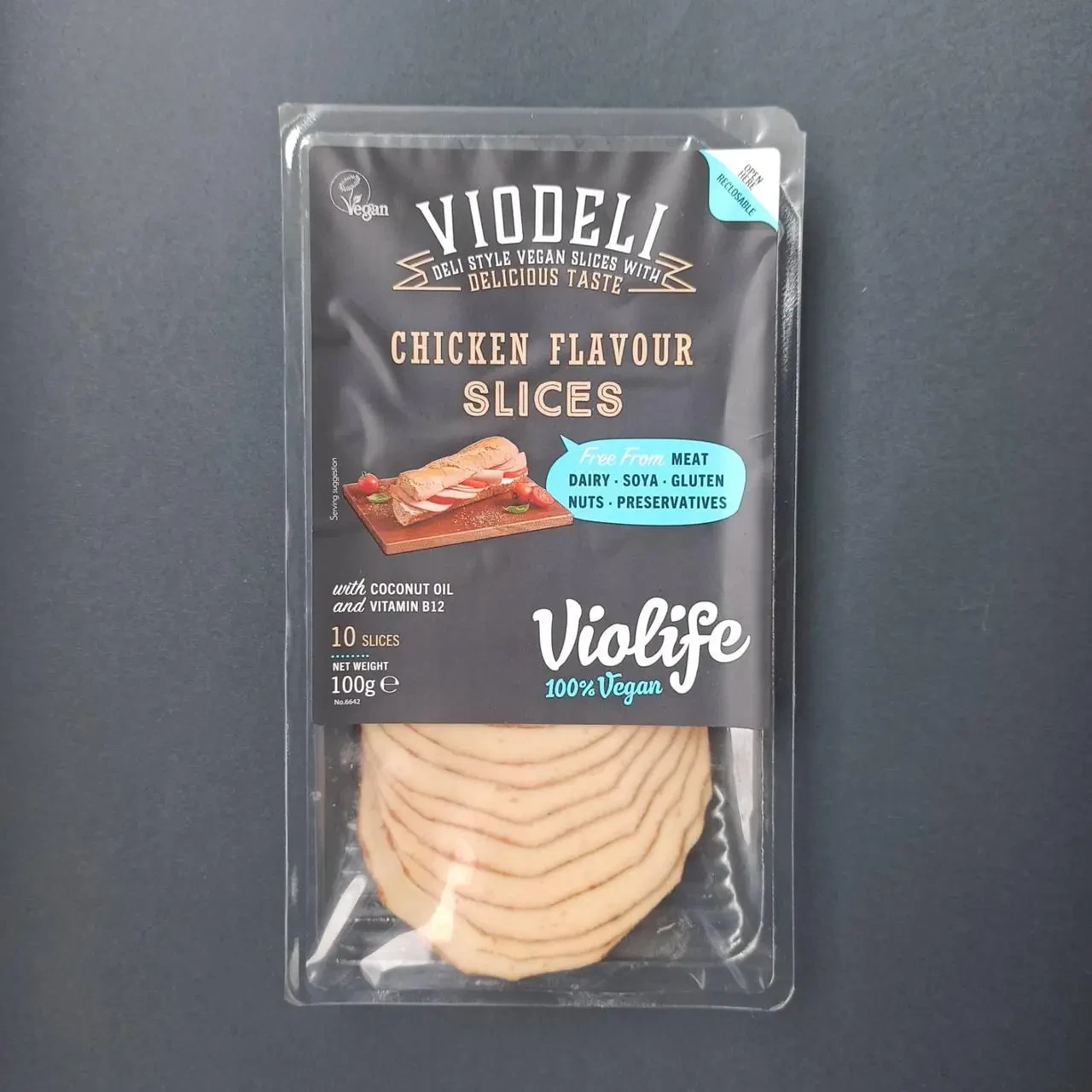 Колбаса Viodeli веганська зі смаком курки(слайси) 100 г Violife