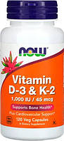 Вітаміни Д3 К2 NOW Foods Vitamin D-3 K-2 120 вег капс