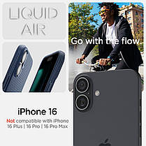 Чохол Spigen для iPhone 16 - Liquid Air, Navy Blue (ACS08195), фото 6