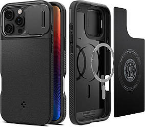 Чохол Spigen для iPhone 16 Pro Max - Optik Armor MagFit, Black (ACS08015)