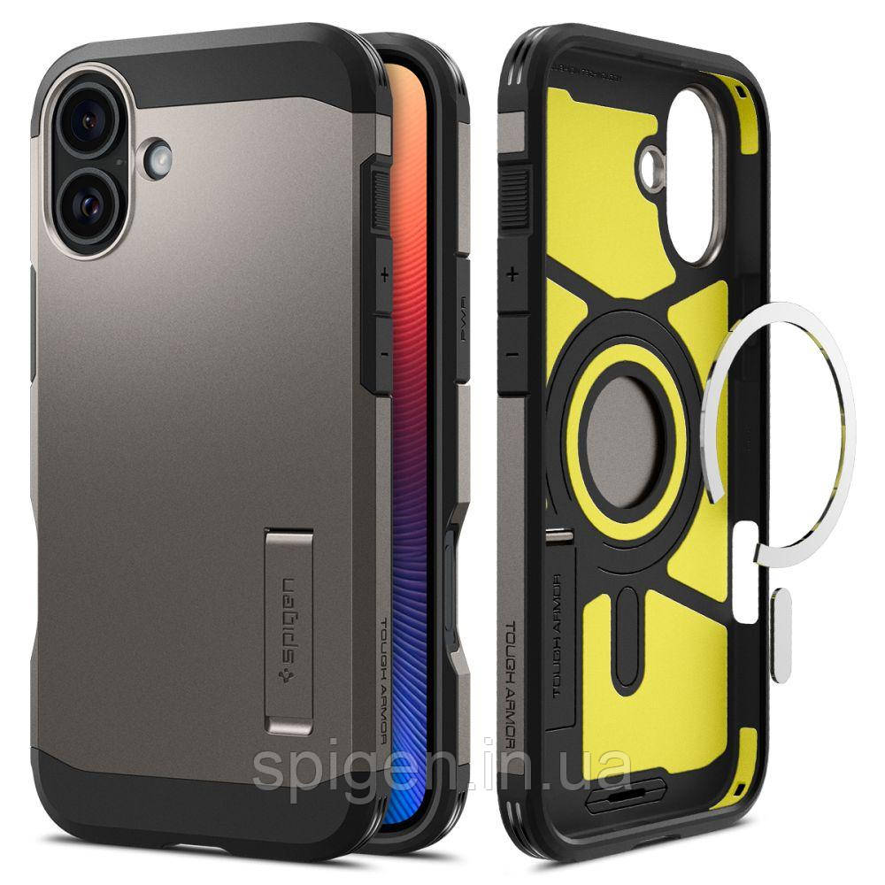 Чохол Spigen для iPhone 16 - Tough Armor AI (MagFit), Gunmetal (ACS08215)