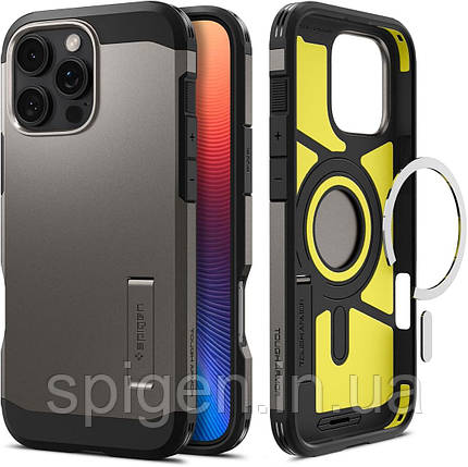 Чохол Spigen для iPhone 16 Pro Max - Tough Armor AI (MagFit), Gunmetal (ACS08012), фото 1