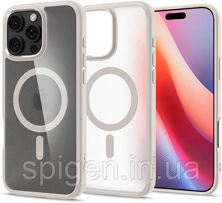Чохол Spigen для iPhone 16 Pro - Ultra Hybrid MagFit, Frost Natural Titanium (ACS08138), фото 1