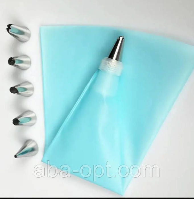 Набір кондитерських насадок 7 шт з мішком і адаптером Дорі (шт), фото 1