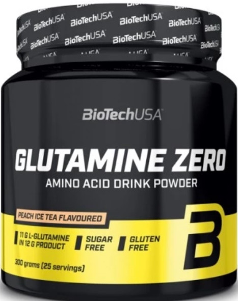 Глютамін BioTech Glutamine Zero 300 г персиковий чай