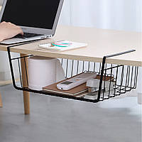 Полиця на кухню навісна XL 48x24,5x14см (Металева підвісна полиця в шафу) Чорний