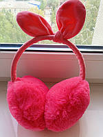 Навушники хутряні з солою сині рожеви