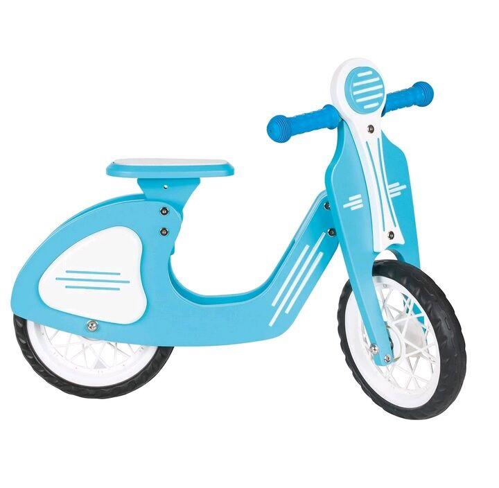 Біговел дерев'яний скутер Pilsan 02-002 блакитний гумові колеса, фото 1