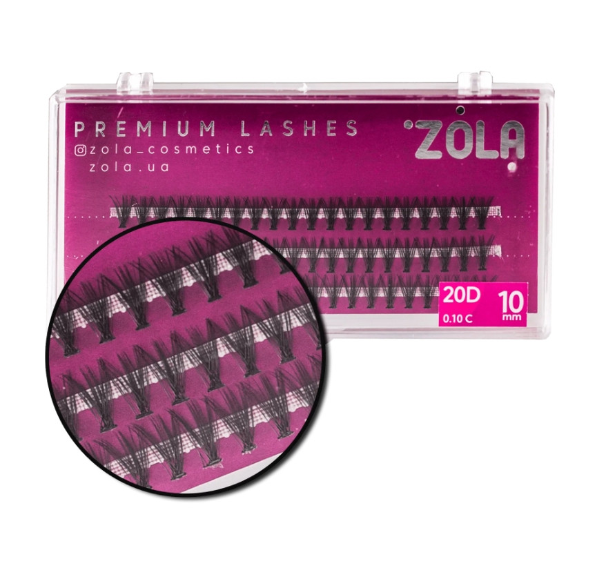 ZOLA Вії-пучки 20D 10 mm