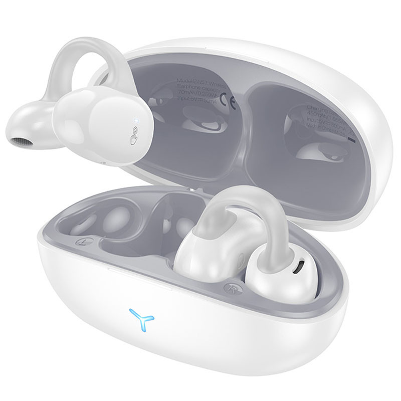 Бездротові TWS навушники Hoco EW57 Auspicious clip-on Ivory white