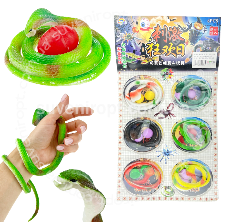 Подарункові іграшки Змії кольорові 6 шт., фото 1