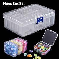 Пластиковий органайзер контейнер з 15 контейнерів 14 в 1 Колір прозорий