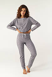 Піжама жіноча бавовняна натуральна зі штанами ELLEN SILVER HEARTS