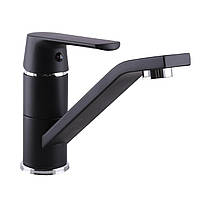 Змішувач для умивальника Globus Lux Laguna GLA-0203MQ-10-BB чорний латунь вилив 15см