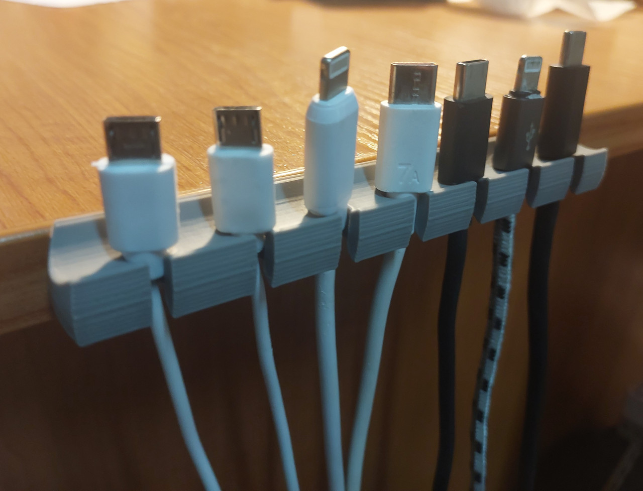 Органайзер для кабелів пластиковий 7 комірок сірий, фото 1