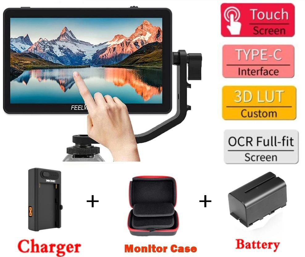 Монітор для камери FEELWORLD F6 PLUS V2, 6 дюймів, IPS FHD 1920x1080+акумулятор+зарядне та кейс, фото 1