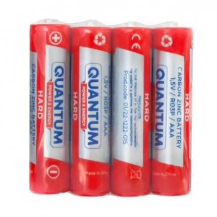 Батарейка сольова Quantum HARD carbon zink AАA/R03P (S4) 1х4шт (4/40), фото 1