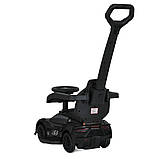 Дитяча каталка-толокар Maserati 5106 з батьківською ручкою 2 в 1 Чорний, фото 2