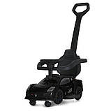 Дитяча каталка-толокар Maserati 5106 з батьківською ручкою 2 в 1 Чорний, фото 3