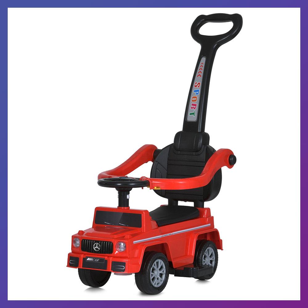 Дитяча каталка-толокар Mercedes 5903 з батьківською ручкою 2 в 1 Червоний, фото 1
