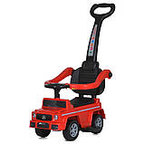 Дитяча каталка-толокар Mercedes 5903 з батьківською ручкою 2 в 1 Червоний, фото 2