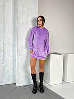 Махровое платье-туника лавандового цвета 29380 42/46