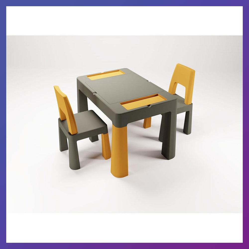 Дитячий столик і 2 стільчики Tega Multifun 1+2 TI-011-172 graphite mustard графіт/жовтий
