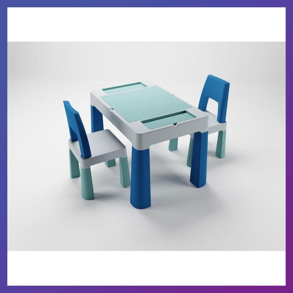 Дитячий столик і 2 стільчики Tega Multifun 1+2 TI-011-173 turquoise navy rey бірюзовий/синій/сірий
