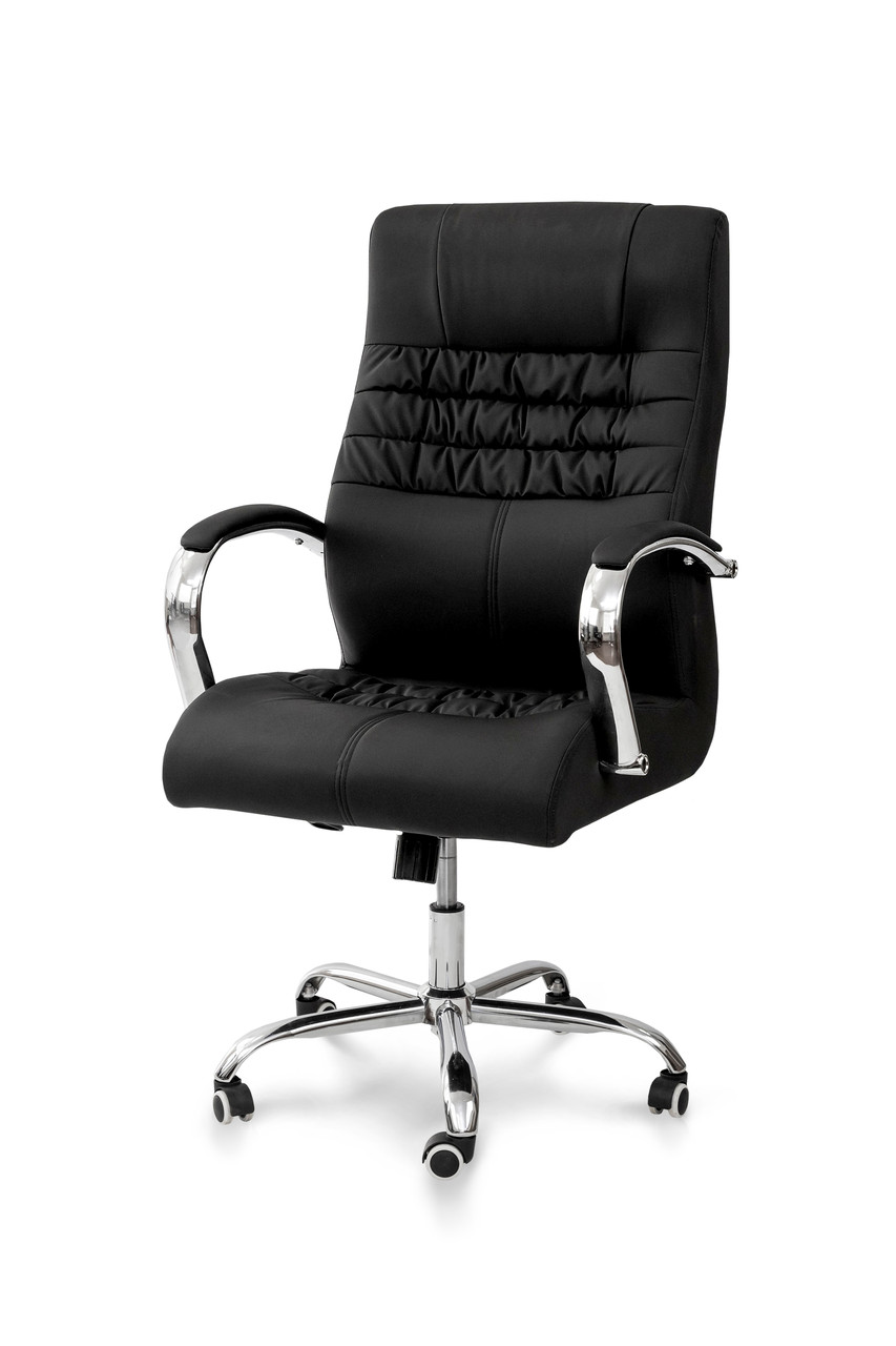 Крісло офісне Лінк механізм tilt хрестовина хром оббивка шкірозамінник чорний (Мікс-Мебель ТМ)