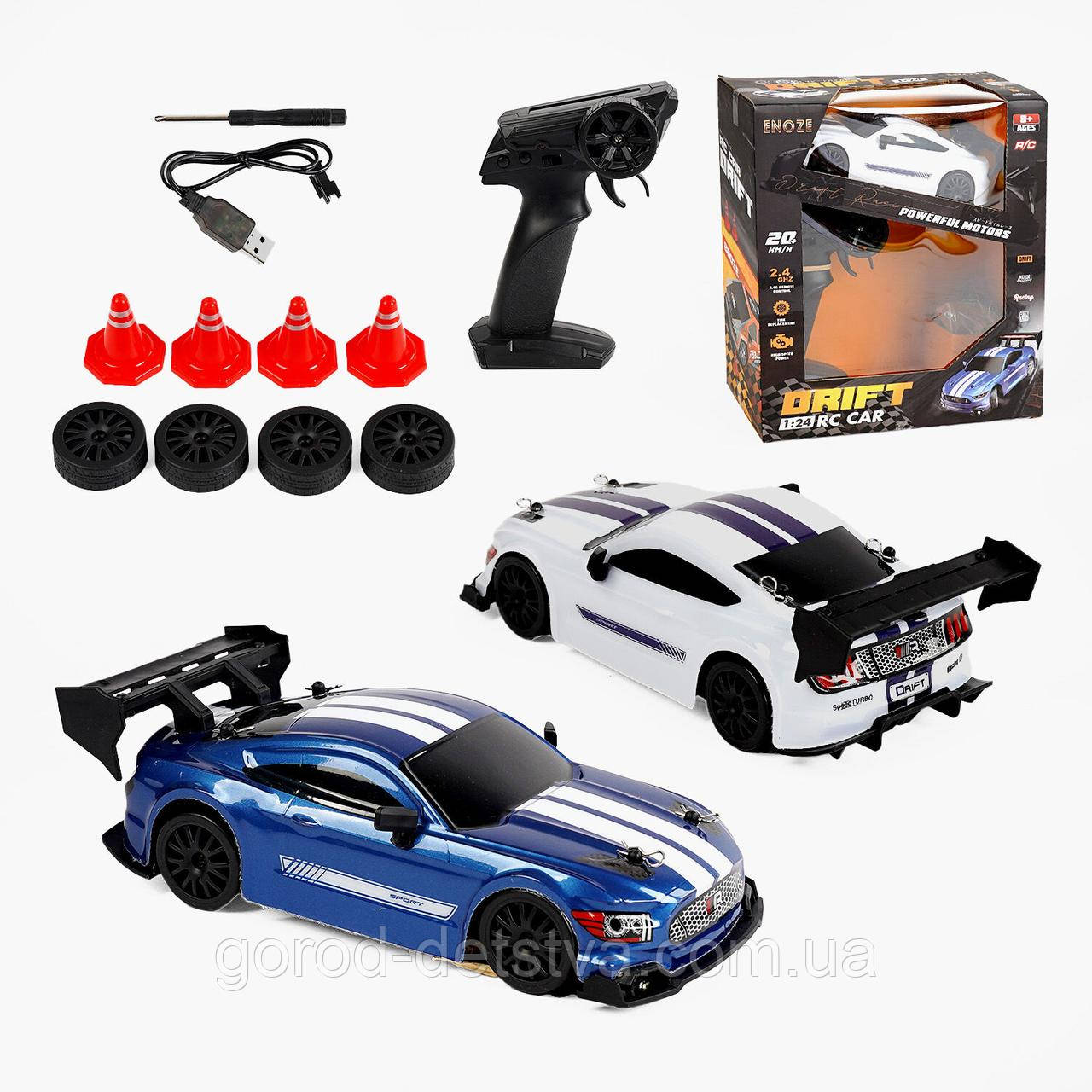 Машинка для дрифту Ford Mustang 4WD дрифт машина на радіокеруванні Світло фар Підсвічування дна, фото 1