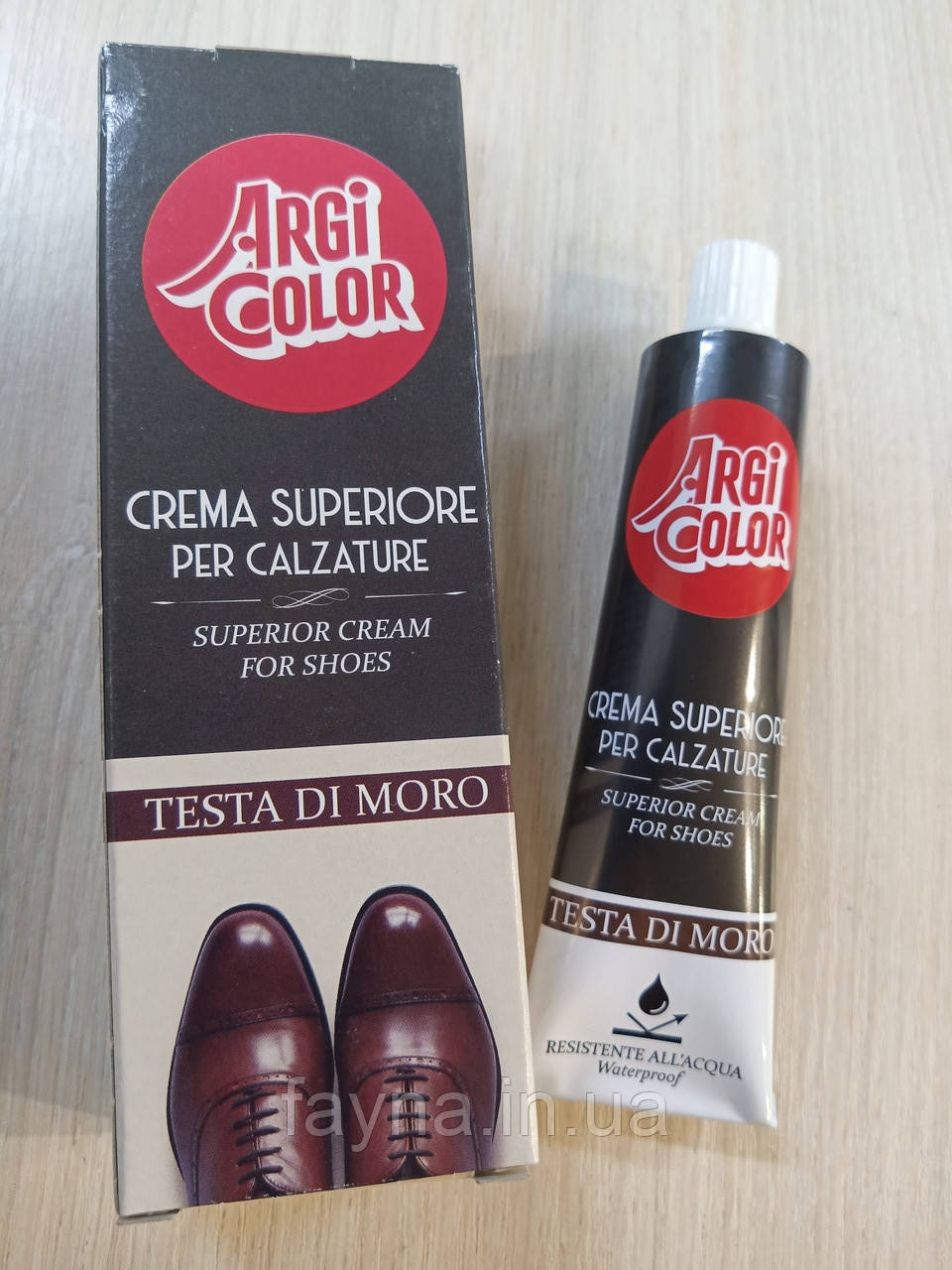 Темно-коричневий крем для взуття Argi Color Testa Di Moro (50мл)