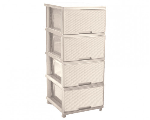 Комод на 4 шухляди "Ротанг" (біла троянда), фото 1