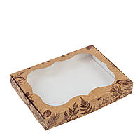 Коробка 200х150х30 для пряника з вікном "Вінтаж"