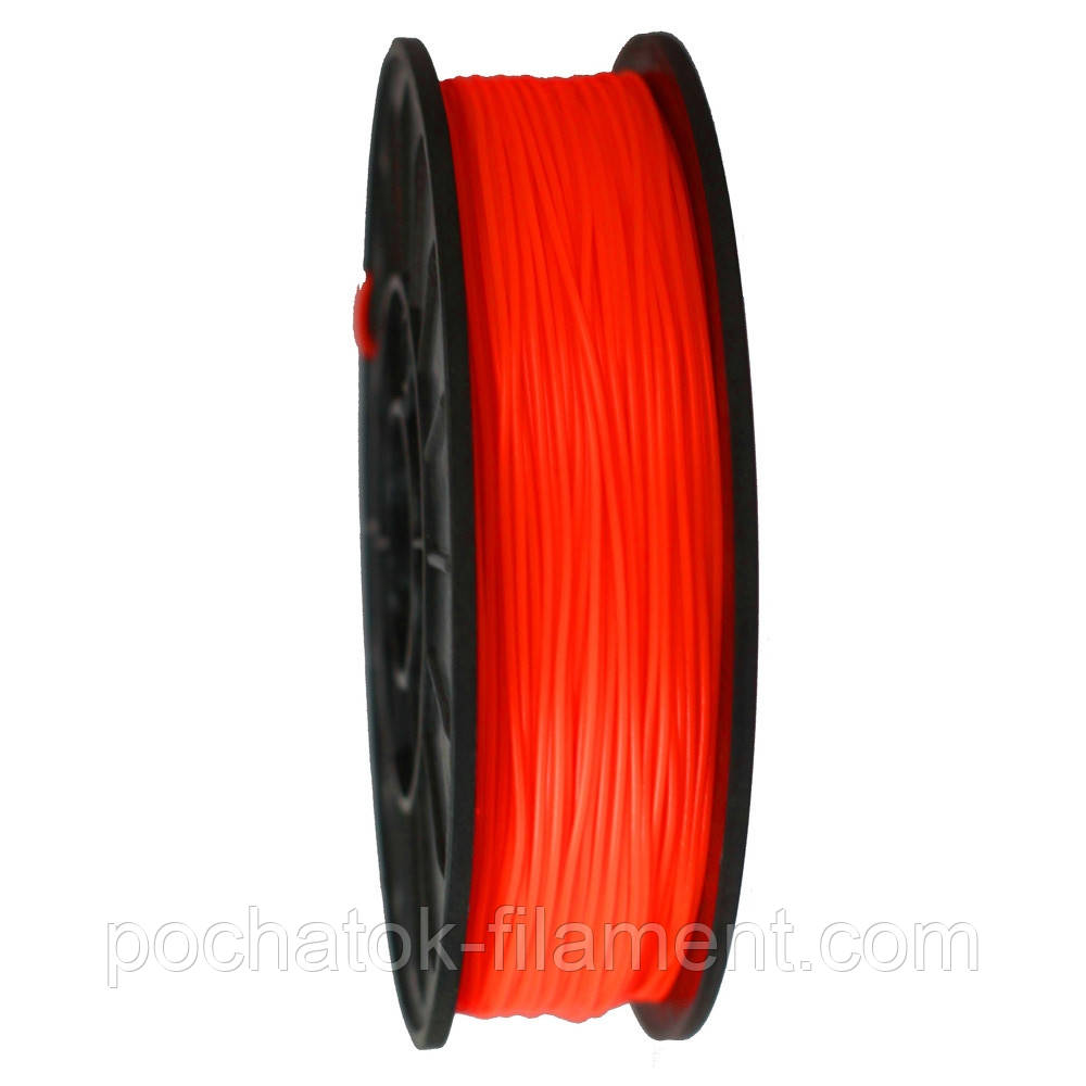 PLA філамент нитка пластик для ЗD друку Pochatok Filament 1,75 мм. Помаранчевий флуоресцентний, фото 1