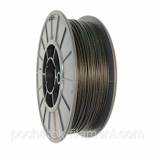 PLA филамент нить пластик для 3D принтера Pochatok Filament 1,75мм Чорний мармур, фото 1