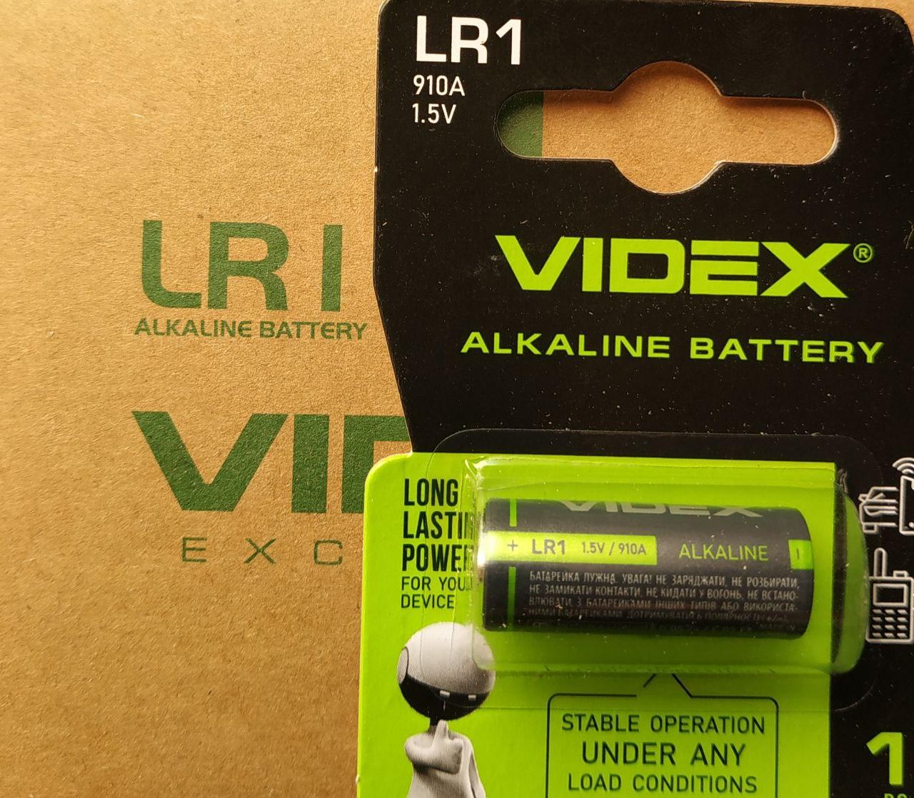 Батарейка лужна Videx LR1 1 шт BLISTER