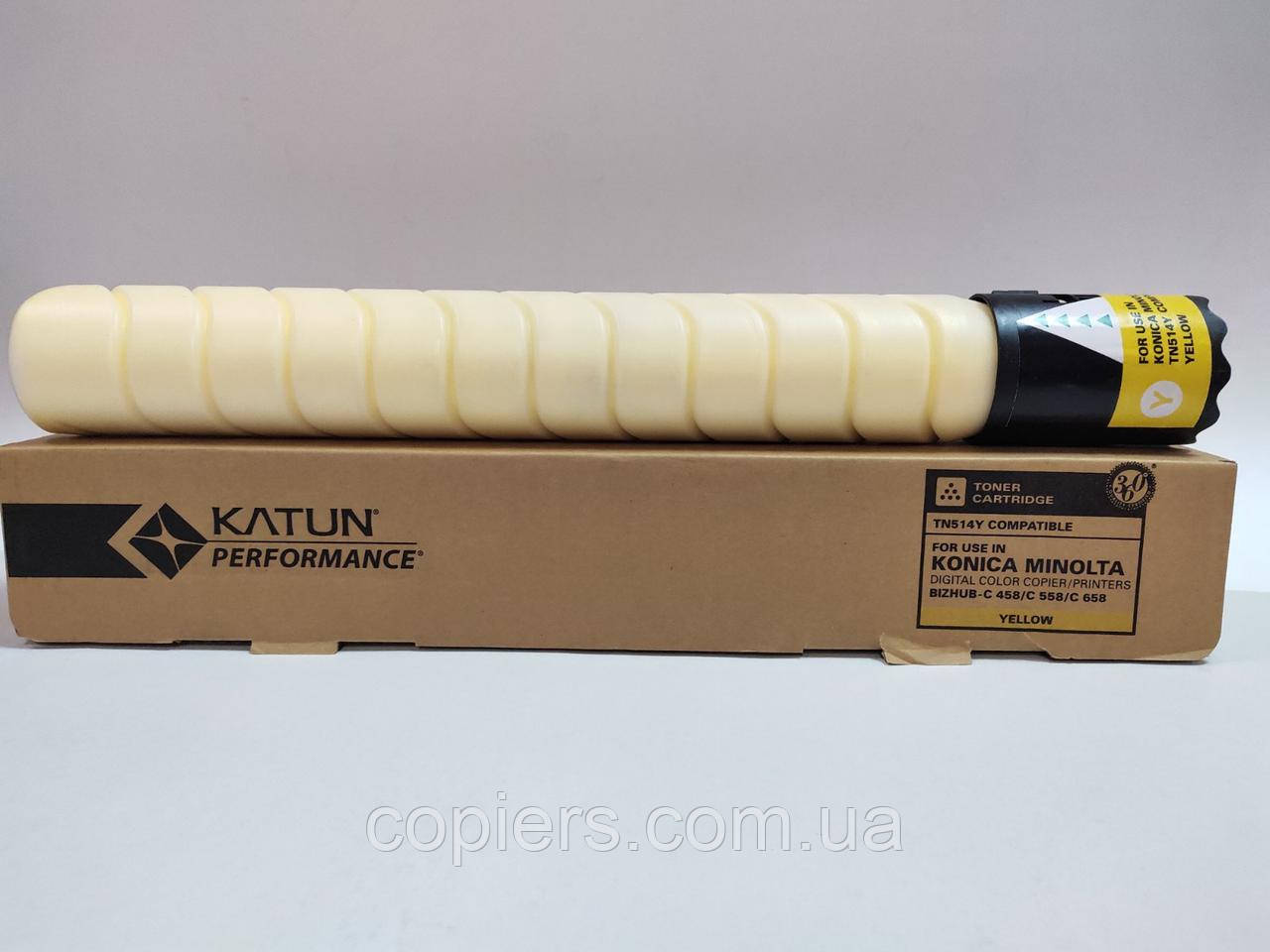Тонер картридж TN514Y Konica Minolta Bizhub C458/C558/C658, 50843 Katun, tn-514y