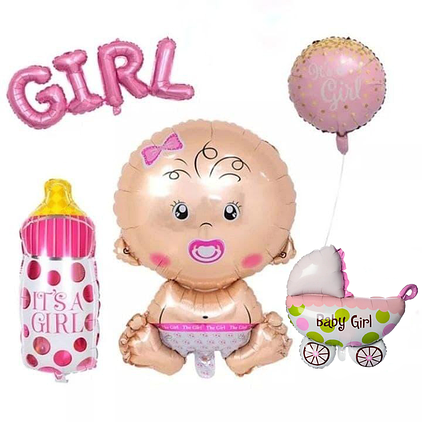 Набір із кульок на виписку Girl | На виписку дівчинки, фото 1