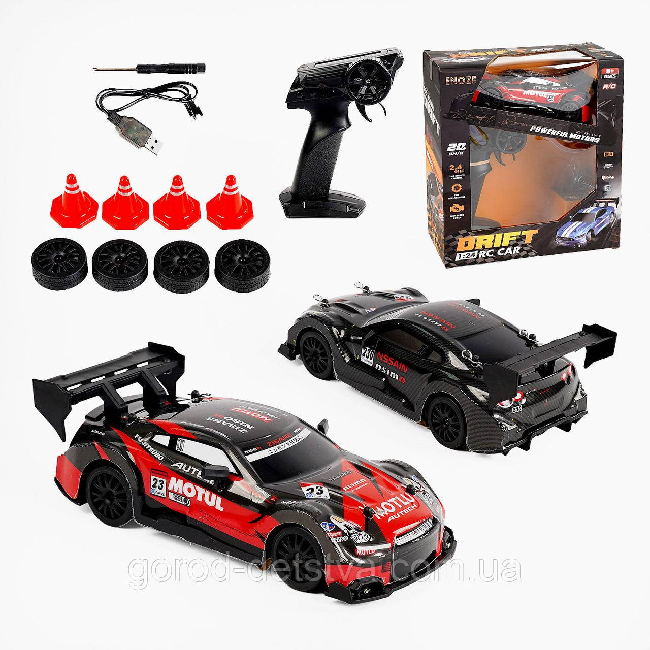 Машинка для дрифту Nissan GT-R 4WD дрифт машина на радіокеруванні Світло фар Підсвічування дна, фото 1