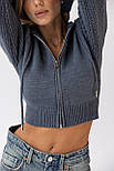 Кофта в'язана укорочена на блискавці з капюшоном Bernard, фото 10