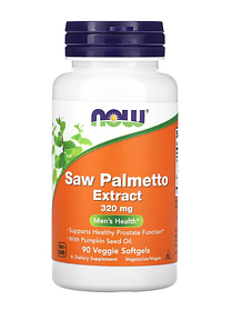 NOW Foods екстракт сереної Saw Palmetto чоловіче здоров'я 320 мг 90 рослинних капсул